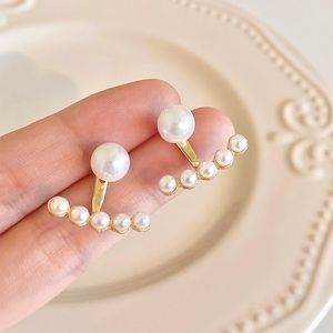 1 Pair Pearl Pendulum Stud Earrings